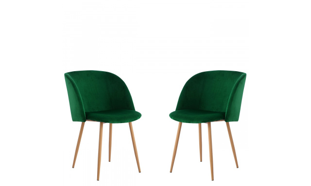 Komplet 2 jídelních židlí Merino, zelené