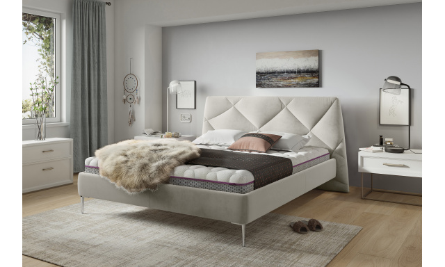 Čalouněná postel Davona 160 X 200, šedobéžová Paros