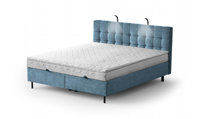 Čalouněná postel Monet 160 x 200, modrá Aston
