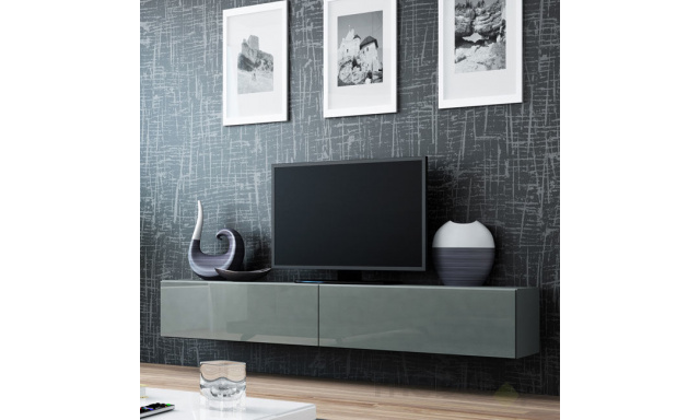 Moderní televizní stolek Igore 180, šedá/šedý lesk