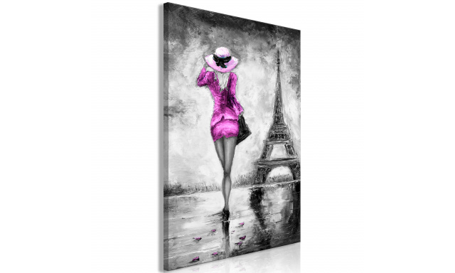 Obraz - Parisian Woman (1 Part) Vertical Pink
