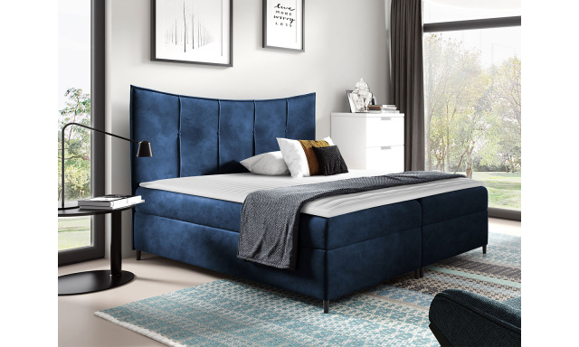 Moderní boxspring postel  Benda 180x200, modrá Fresh