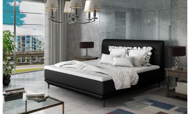 Moderní postel Aveiro 180x200cm, černá + matrace
