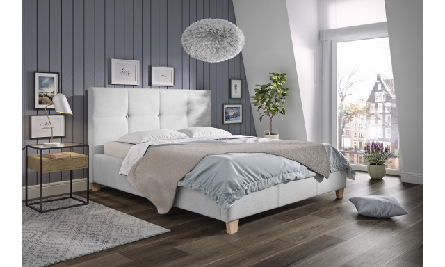 Čalouněná postel Rioma 140 X 200, světle šedá Solid