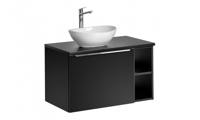 Koupelnový nábytek Santino V, černá - 80cm + umyvadlo