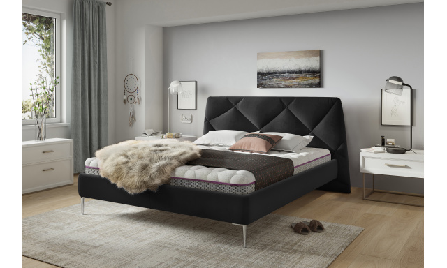 Čalouněná postel Davona 160 X 200, černá Fresh