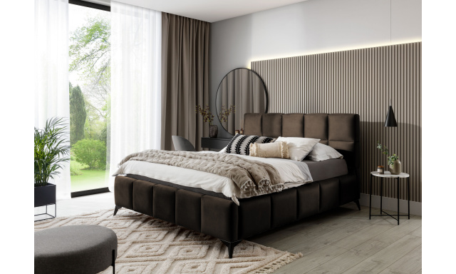 Moderní postel Miami, 180x200cm, hnědá Nube s úložným prostorem