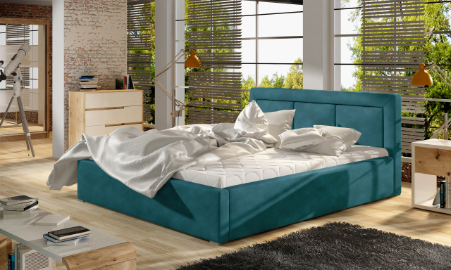 Moderní postel Bregen 180x200cm, tyrkysová