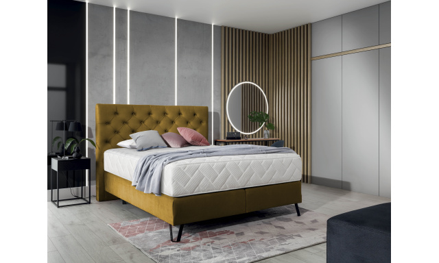 Luxusní postel s komfortní matrací Credo 180x200, žlutá Nube