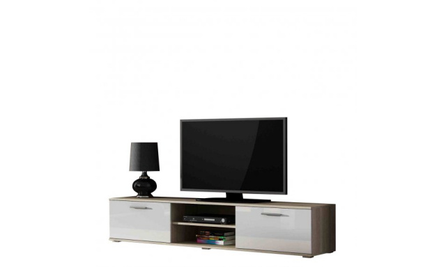 Moderní televizní stolek Zita 180, sonoma/bílý lesk