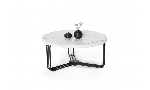 ANTICA coffee table top - white marble, frame - black (2box = 1pc)