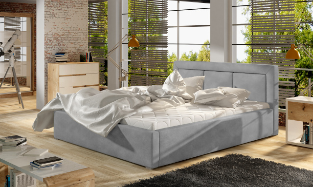 Moderní postel Bregen 200x200cm, šedá