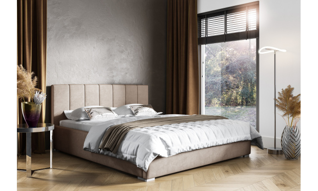 Čalouněná postel Tornero 160x200cm, béžová Jasmine