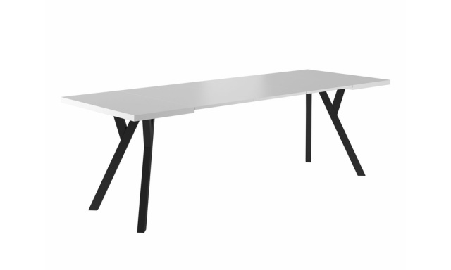 Rozkládací jídelní stůl Sego176, bílý, 90-240x90cm