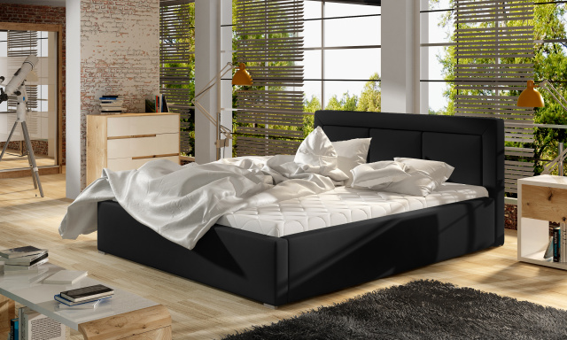 Moderní postel Bregen 200x200cm, černá