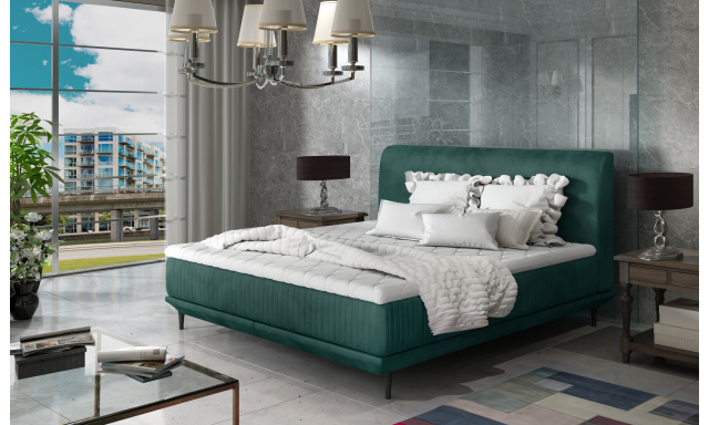 Moderní postel Aveiro 180x200cm, zelená + matrace