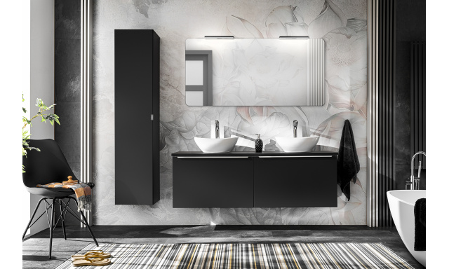 Koupelnový nábytek Santino,sestava C / černá-120cm +2x umyvadlo