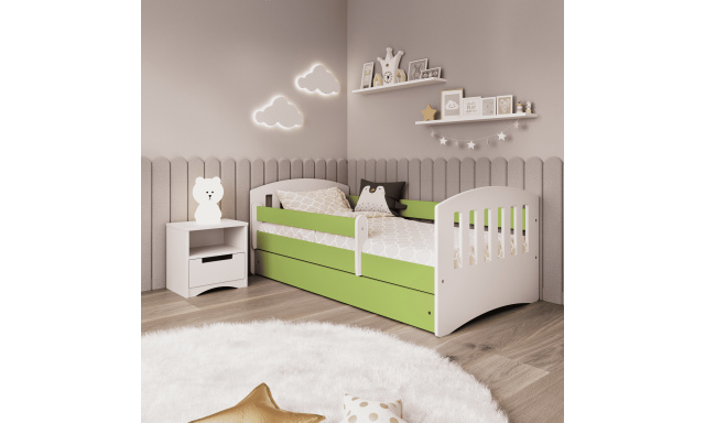 Dětská postel s úložným prostorem Klasik 140x80 cm, zelená