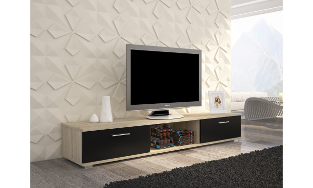 Moderní TV stolek Stark, sonoma/černý mat
