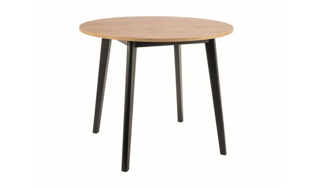 Kulatý jídelní stůl Sego211, dub artisan/černý, 100cm