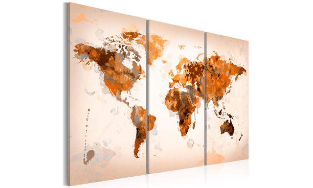 Obraz - Map of the World - Desert storm - triptych