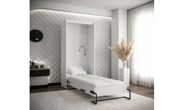 Sklápěcí postel Peka 120x200cm, bílá/dub artisan, vertikální