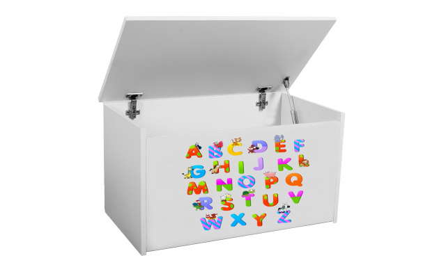 Box na hračky Denia, bílý + abeceda