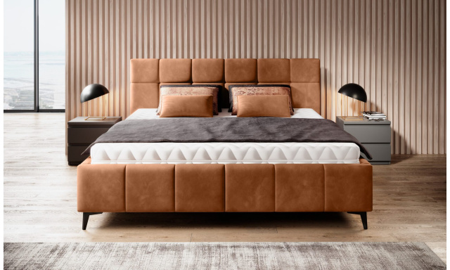 Luxusní postel  Noemi 160x200+matrace Magic cool, hnědá Element