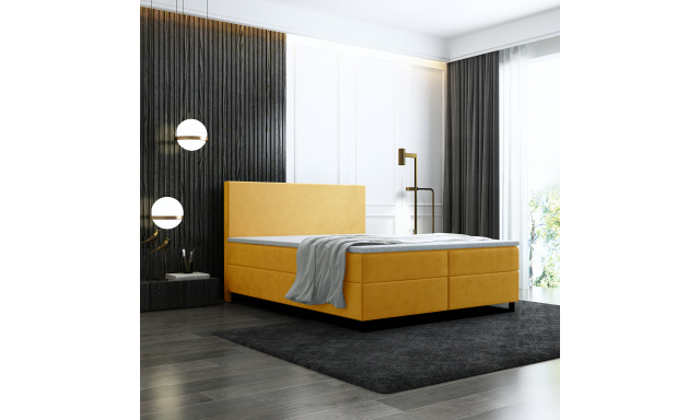 Box spring postel Bodie "2" 180x200 cm žlutá