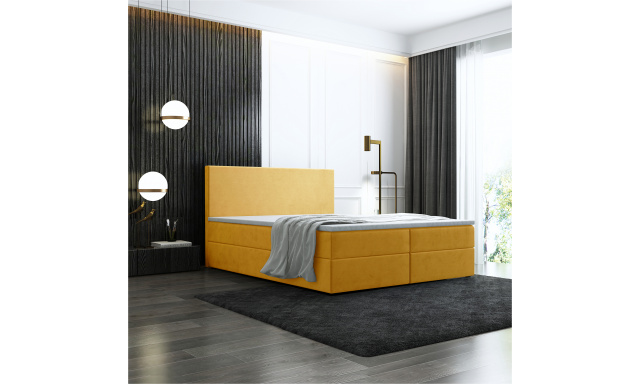 Box spring postel Bodie 160x200 cm žlutá