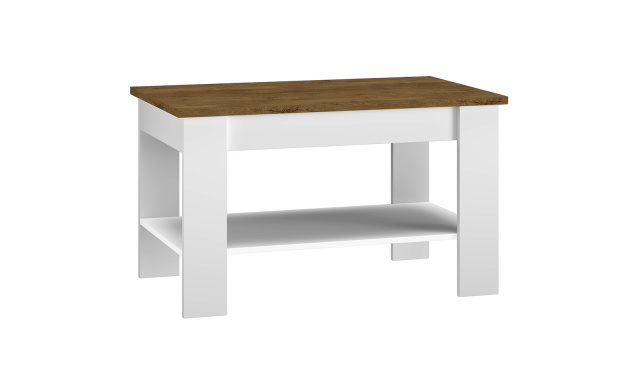 Konferenční stůl Lilie10 v provensálském stylu, bílý/dub lefkas