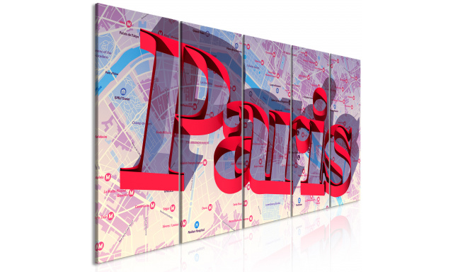 Obraz - Red Paris (5 Parts) Narrow