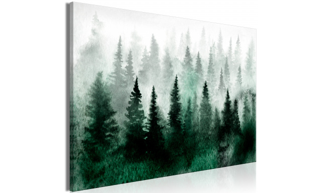 Obraz - Scandinavian Foggy Forest (1 Part) Wide