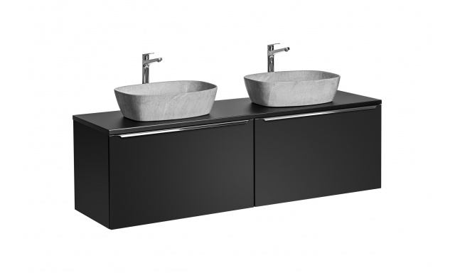 Koupelnový nábytek Santino,sestava H / černá-160cm + 2x umyvadlo
