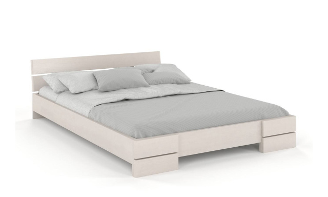 Luxusní prodloužená postel Sisko z borovicových hranolů, 180x200cm, bílá