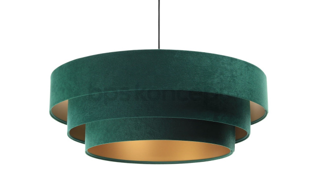 Designová závěsná lampa Trento, zelená/zlatá