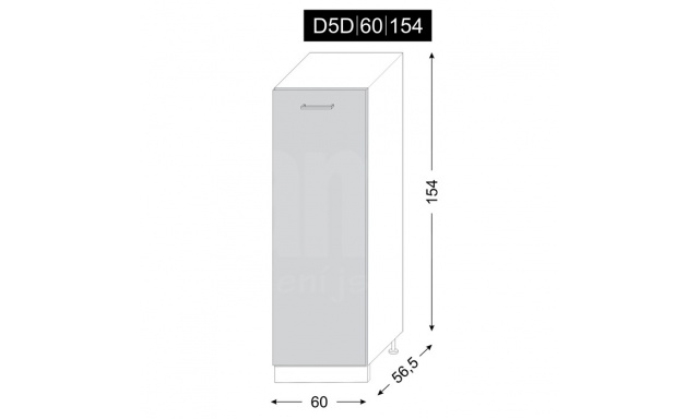 Lamika dolní skřínka D5D/60 šedá láva / permbrock
