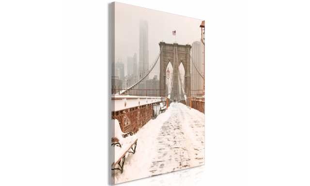 Obraz - Brooklyn Bridge in Sepia (1 Part) Vertical