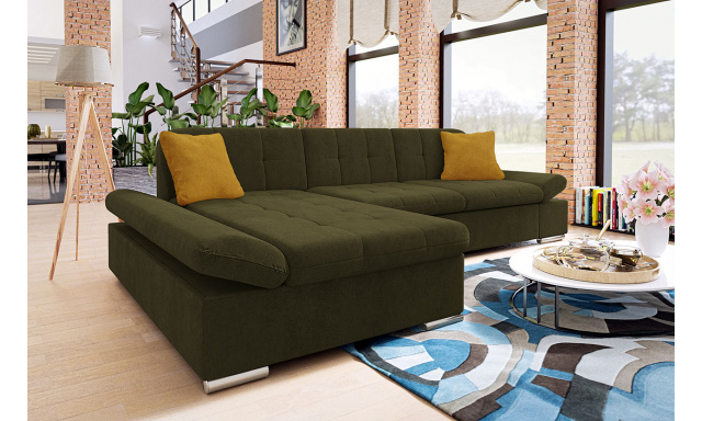 Moderní rohová sedačka Malaga, zelená Zetta