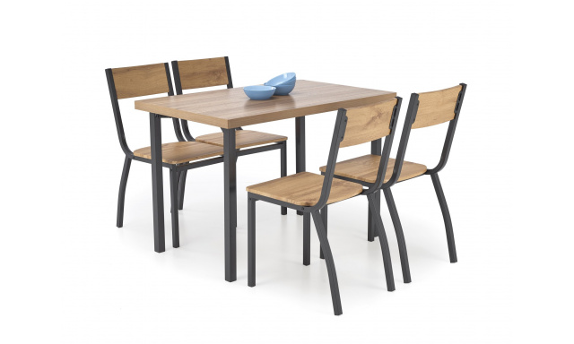 Sestava jídelní stůl + 4x židle Hema4007, dub přírodní