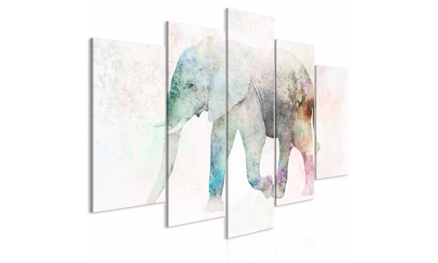 Obraz - Painted Elephant (5 Parts) Wide