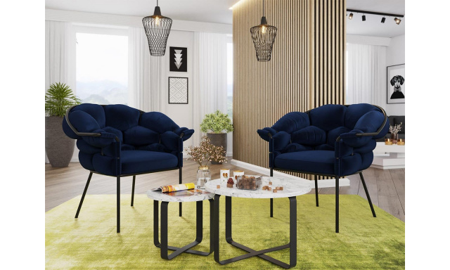 Designová jídelní židle/křeslo Chianti, modrá