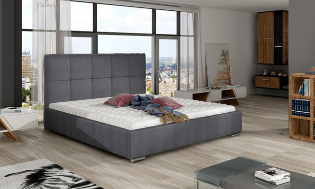 Čalouněná postel Korin 90 x 200, šedá Fresh