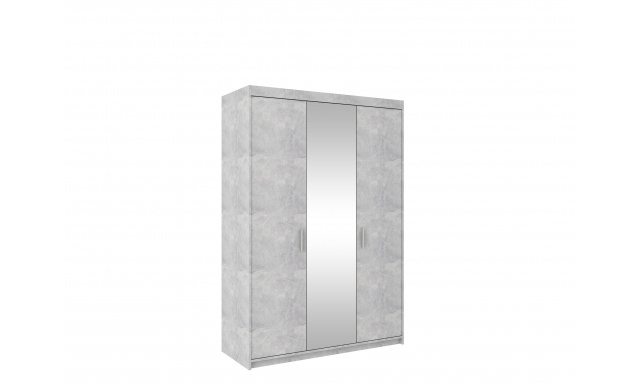 Šatní skřín Alena 3D, beton/zrcadlo