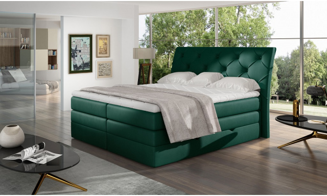 Kvalitní box spring postel Marek 180x200, zelená